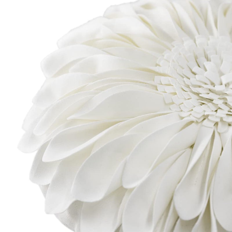 JWH 3D Flower Throw Pillow Covers Decorative Aesthetic Sunflower Accent Pillow Cases Handmade Pillowcase Round Cushion for Car Bedroom Bed Couch Chair with Insert 12 Inch White - Image 4